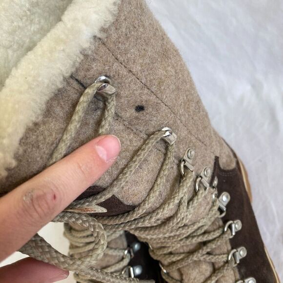 Montelliana knit suede winter boots tall wool insulated warm vibram size 39 US 9 - Picture 8 of 14